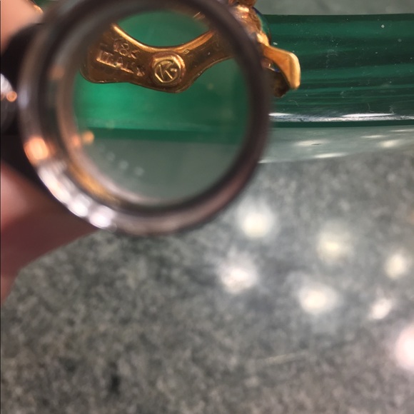 Solid 18kt gold, genuine pearl & enamel, brooch - Picture 10 of 10